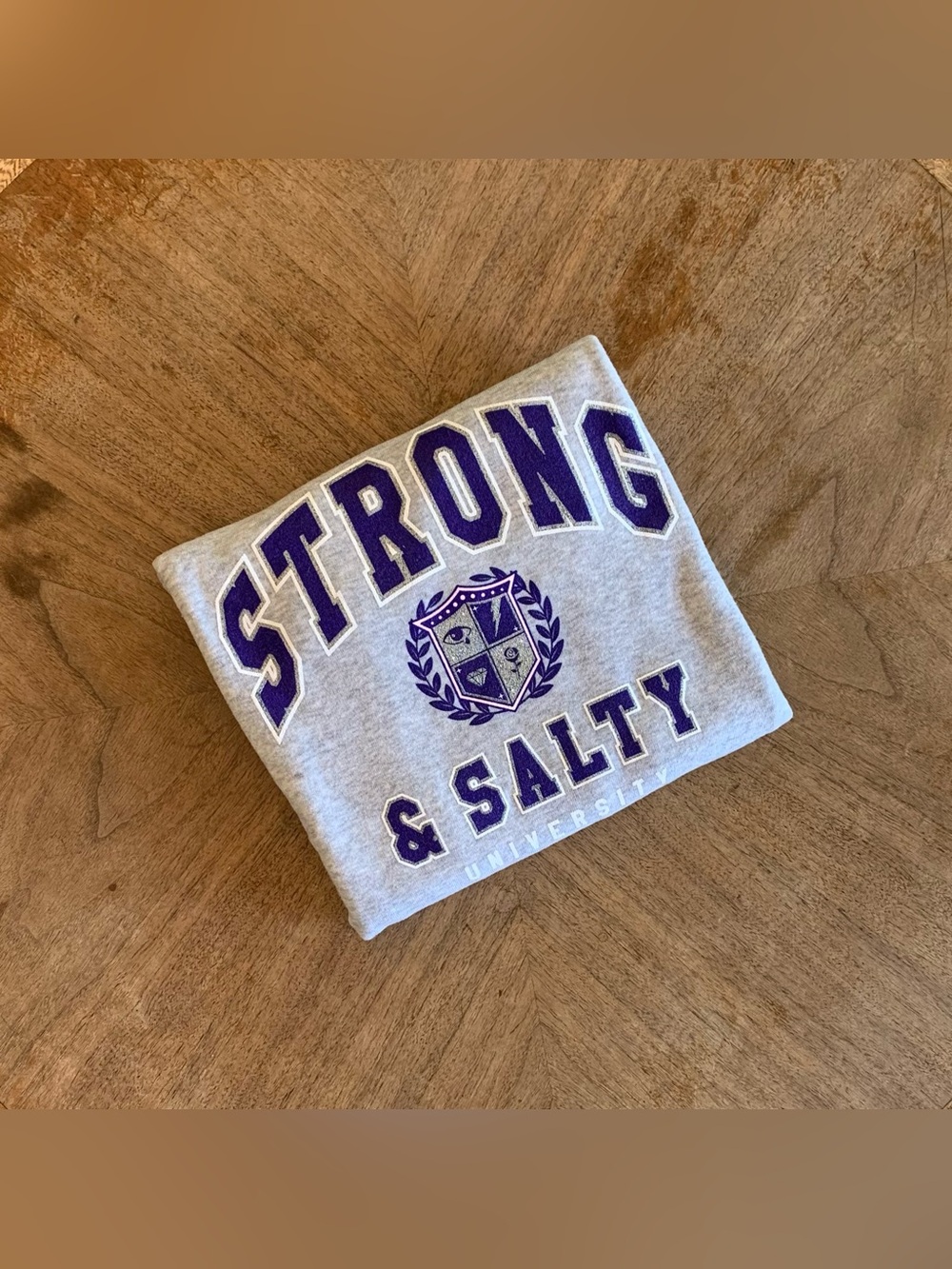DNDL Grey Strong and Salty University Crew Sweatshirt